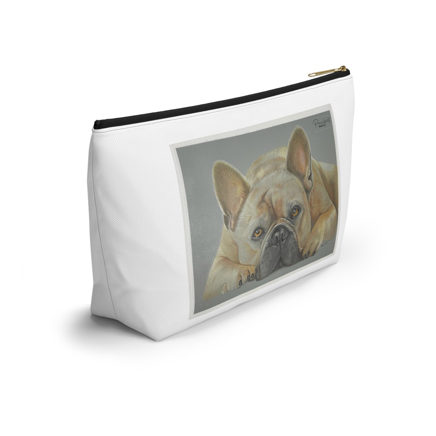Pochette d'accessoires avec fond en T (Gris) - Bouledogue français