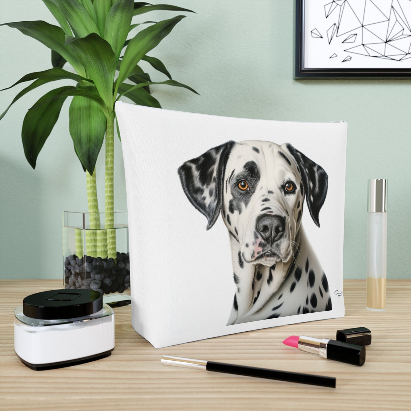 Trousse à Maquillage en Coton (Gris) - Bouledogue Français
