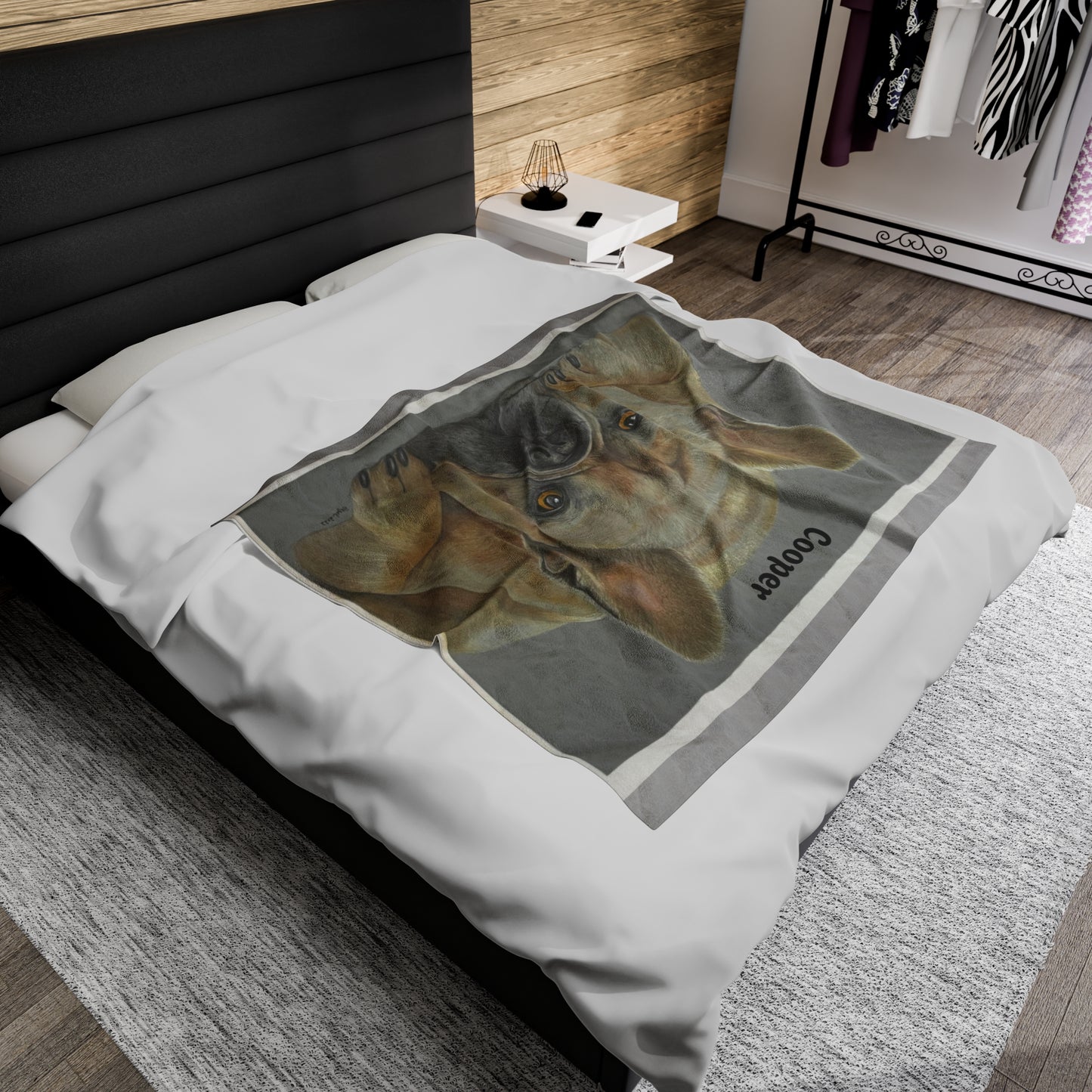 Cozy French Bulldog Velveteen Plush Blanket - Personalizable