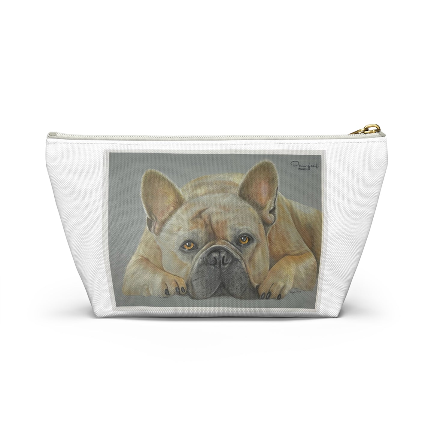 Pochette d'accessoires avec fond en T (Gris) - Bouledogue français
