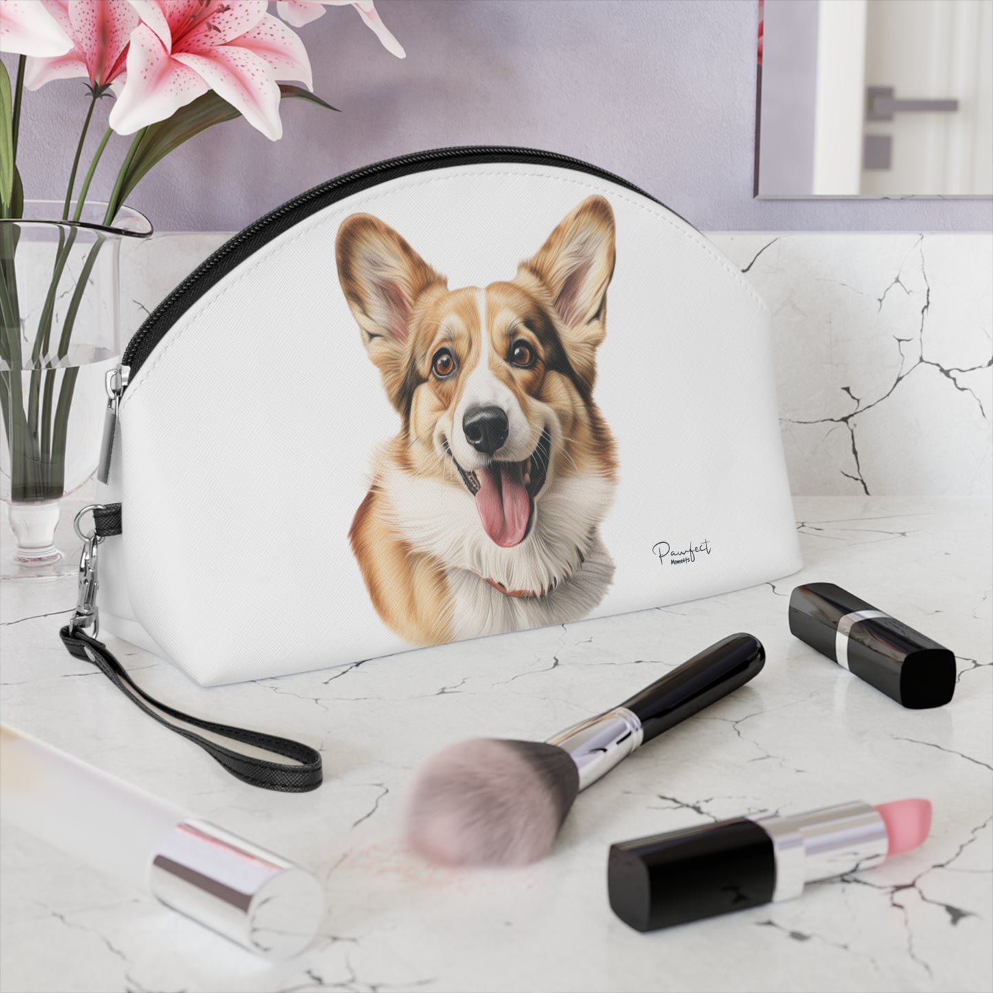 Trousse de Maquillage (Blanc) - Bouledogue Français
