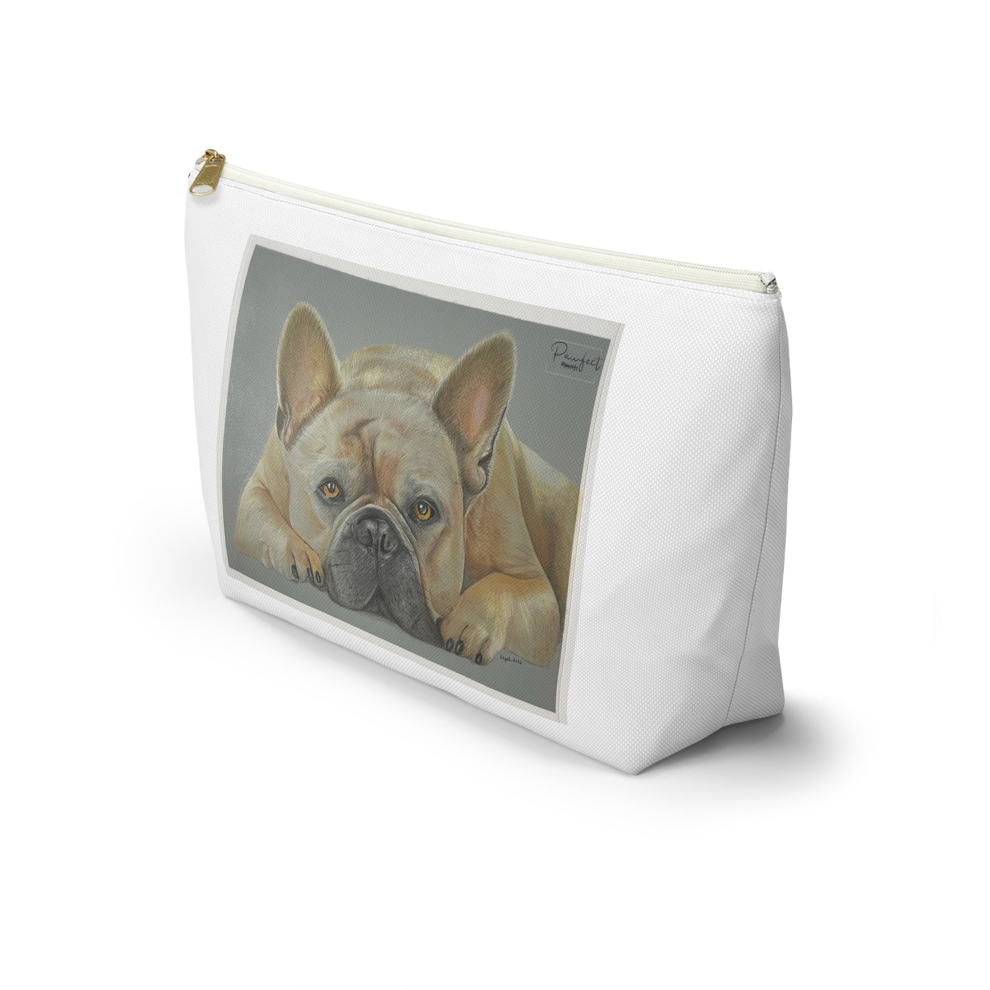 Pochette d'accessoires avec fond en T (Gris) - Bouledogue français