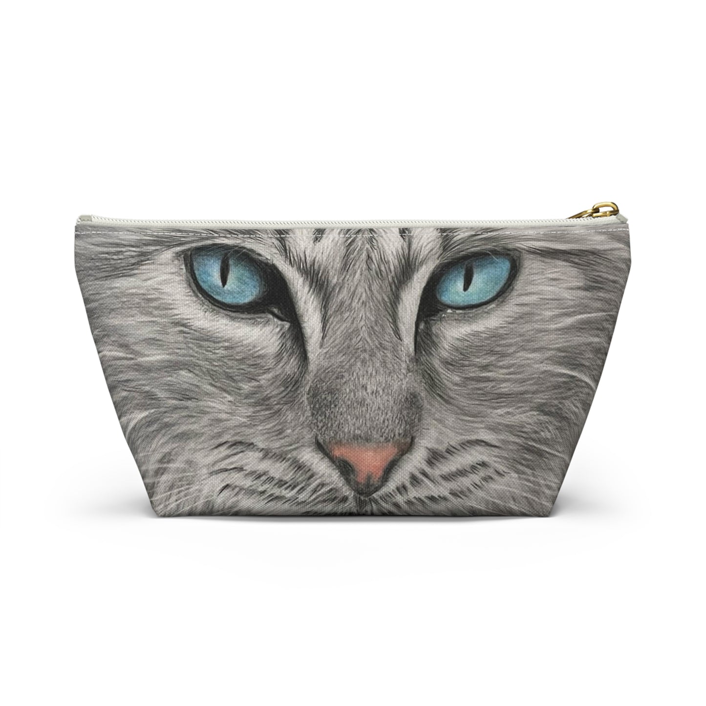 Grey Tabby Accessory Pouch with T-bottom