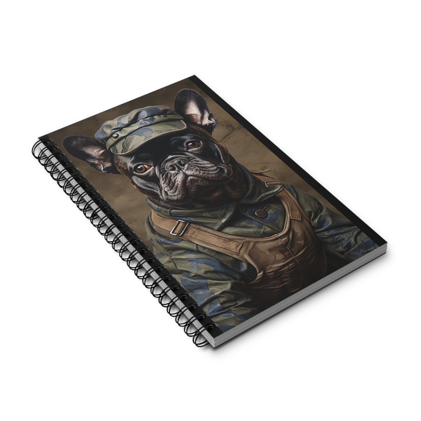 Army Dog Spiral Journal - Cute French Bulldog Design Notebook for Pet Lovers