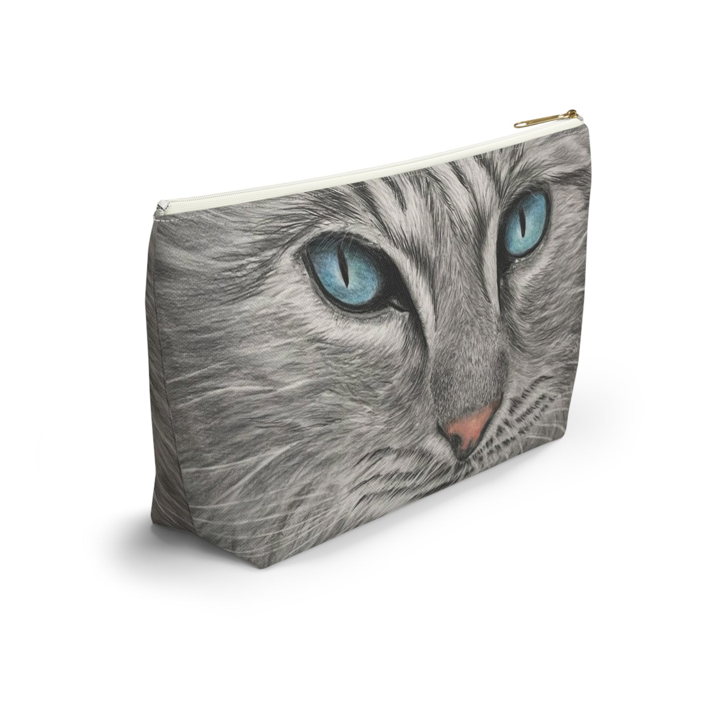 Grey Tabby Accessory Pouch with T-bottom