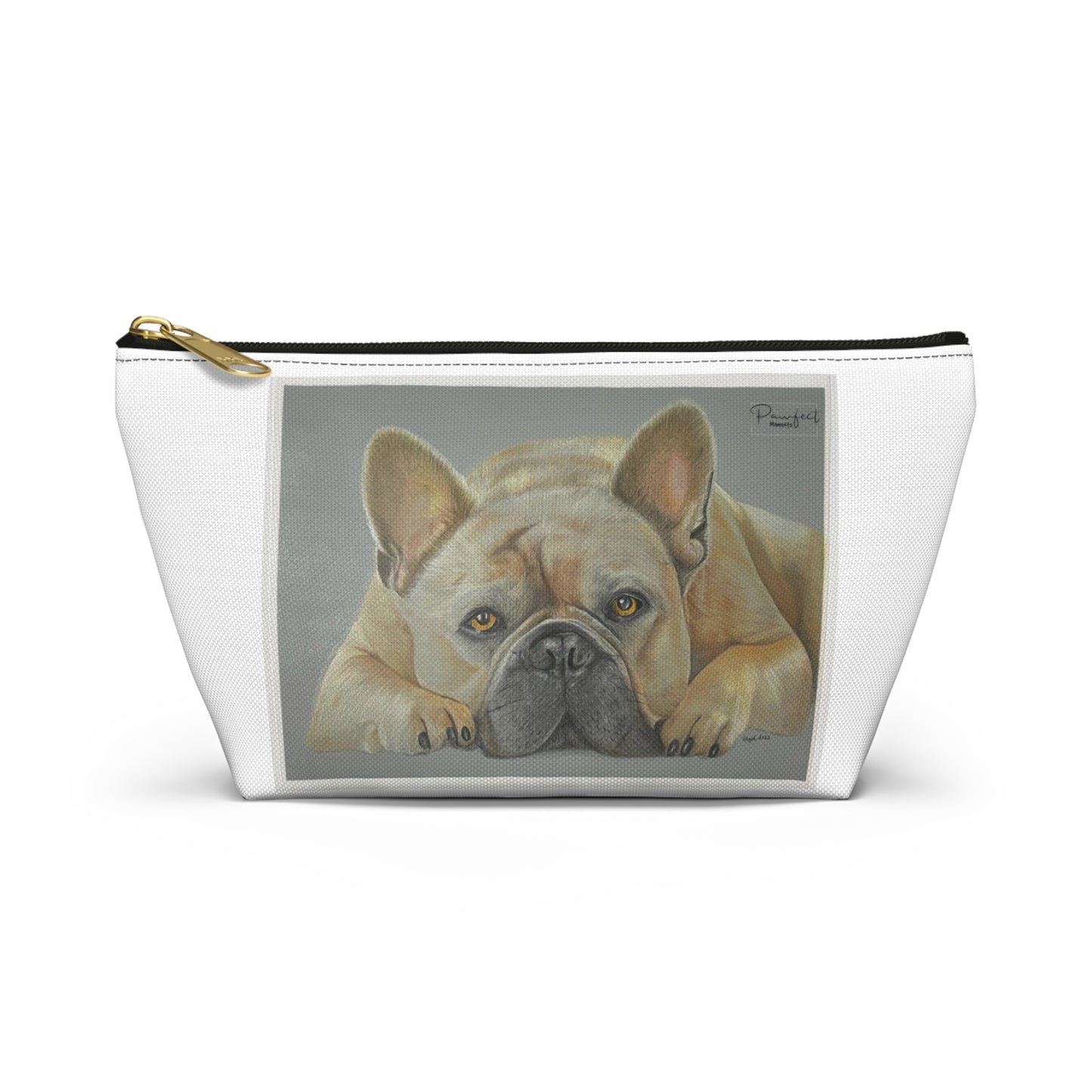 Pochette d'accessoires avec fond en T (Gris) - Bouledogue français