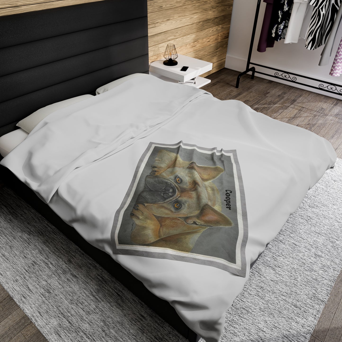 Cozy French Bulldog Velveteen Plush Blanket - Personalizable