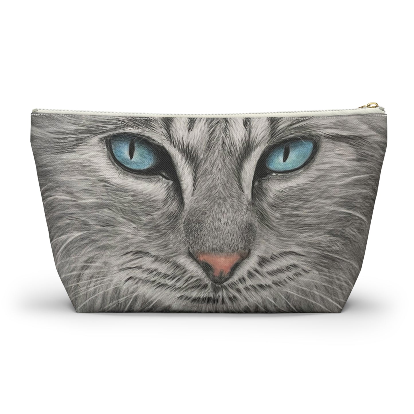 Grey Tabby Accessory Pouch with T-bottom