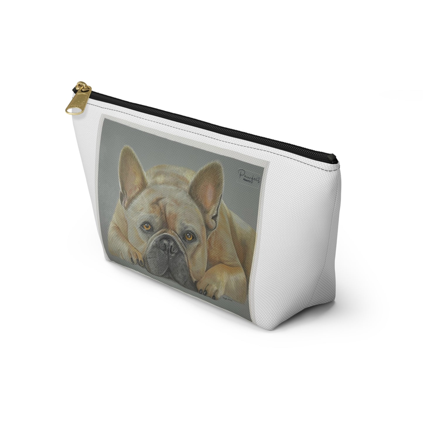Pochette d'accessoires avec fond en T (Gris) - Bouledogue français