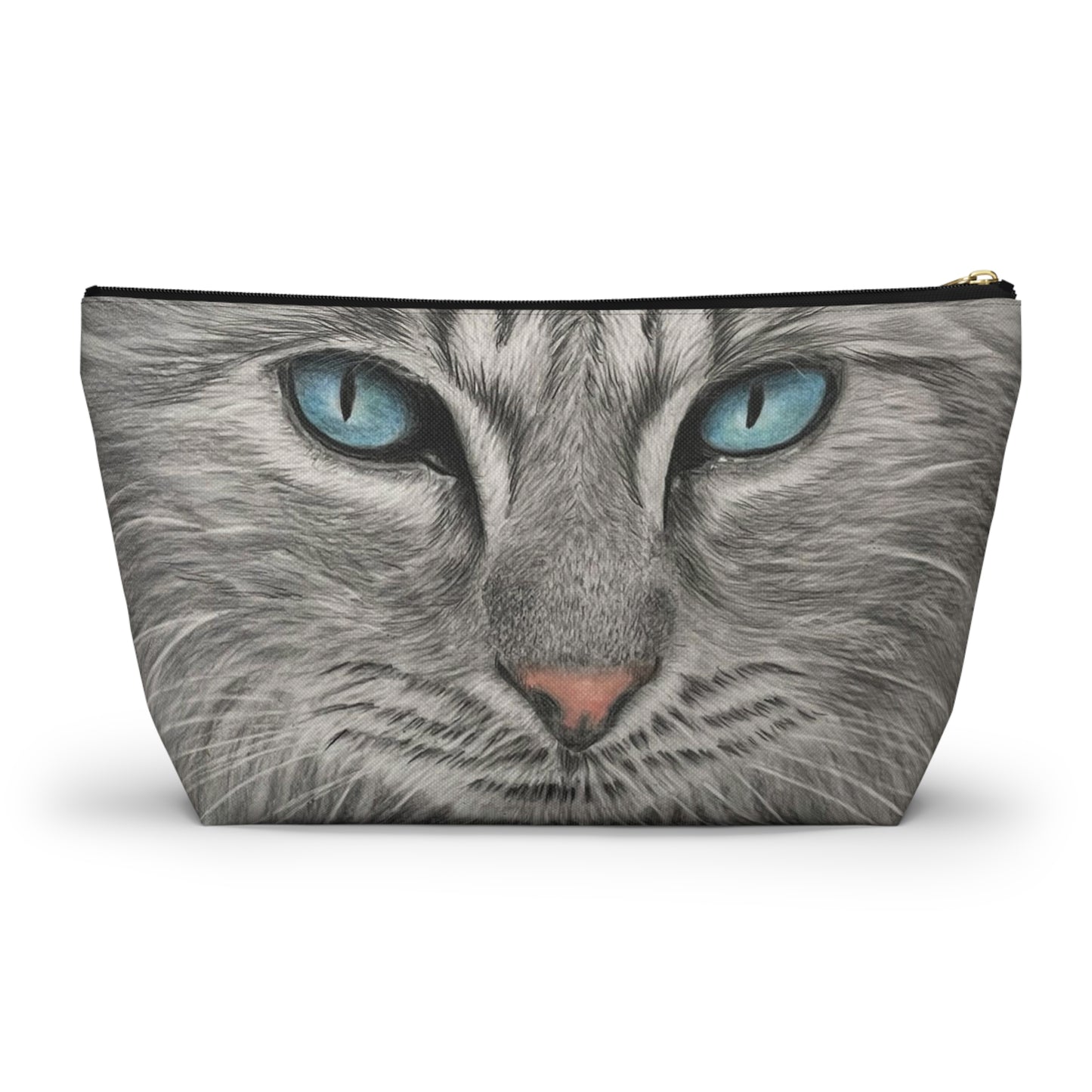 Grey Tabby Accessory Pouch with T-bottom