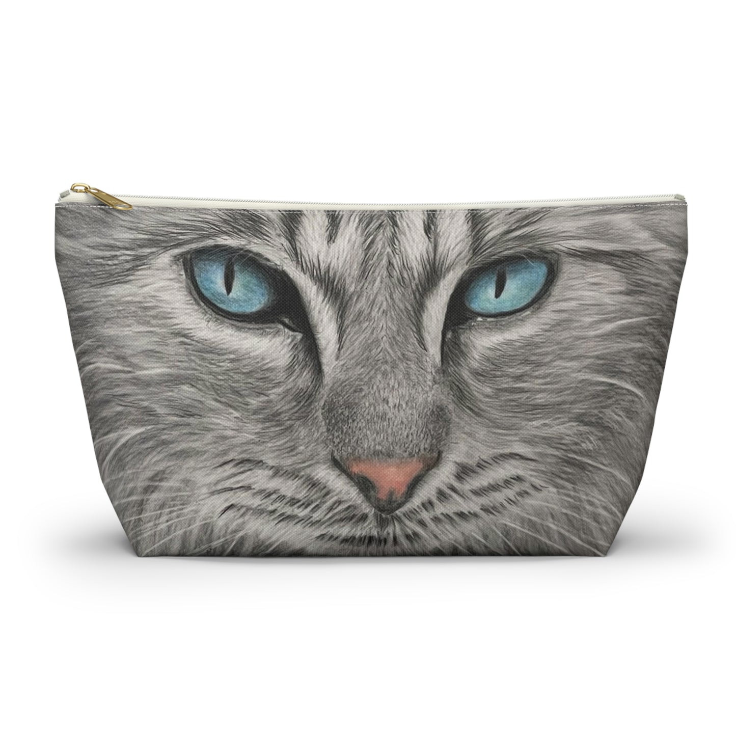 Grey Tabby Accessory Pouch with T-bottom