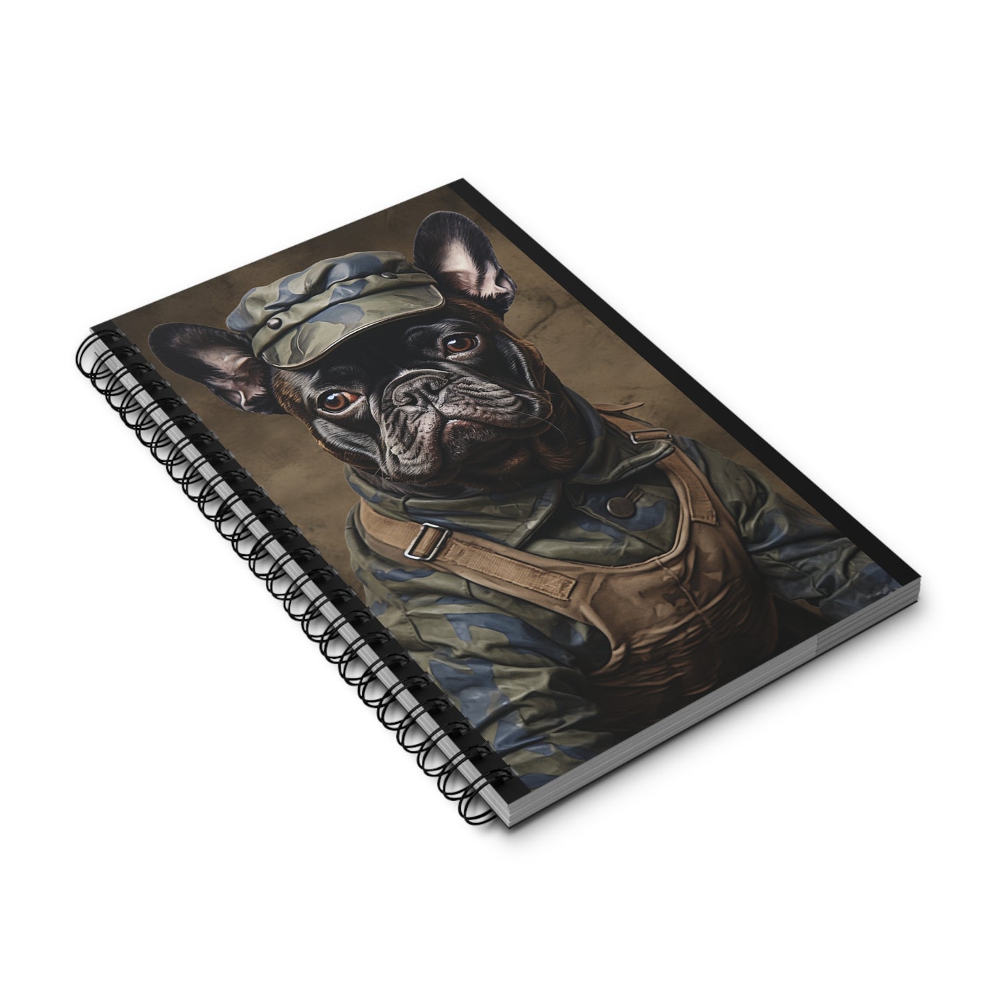 Army Dog Spiral Journal - Cute French Bulldog Design Notebook for Pet Lovers