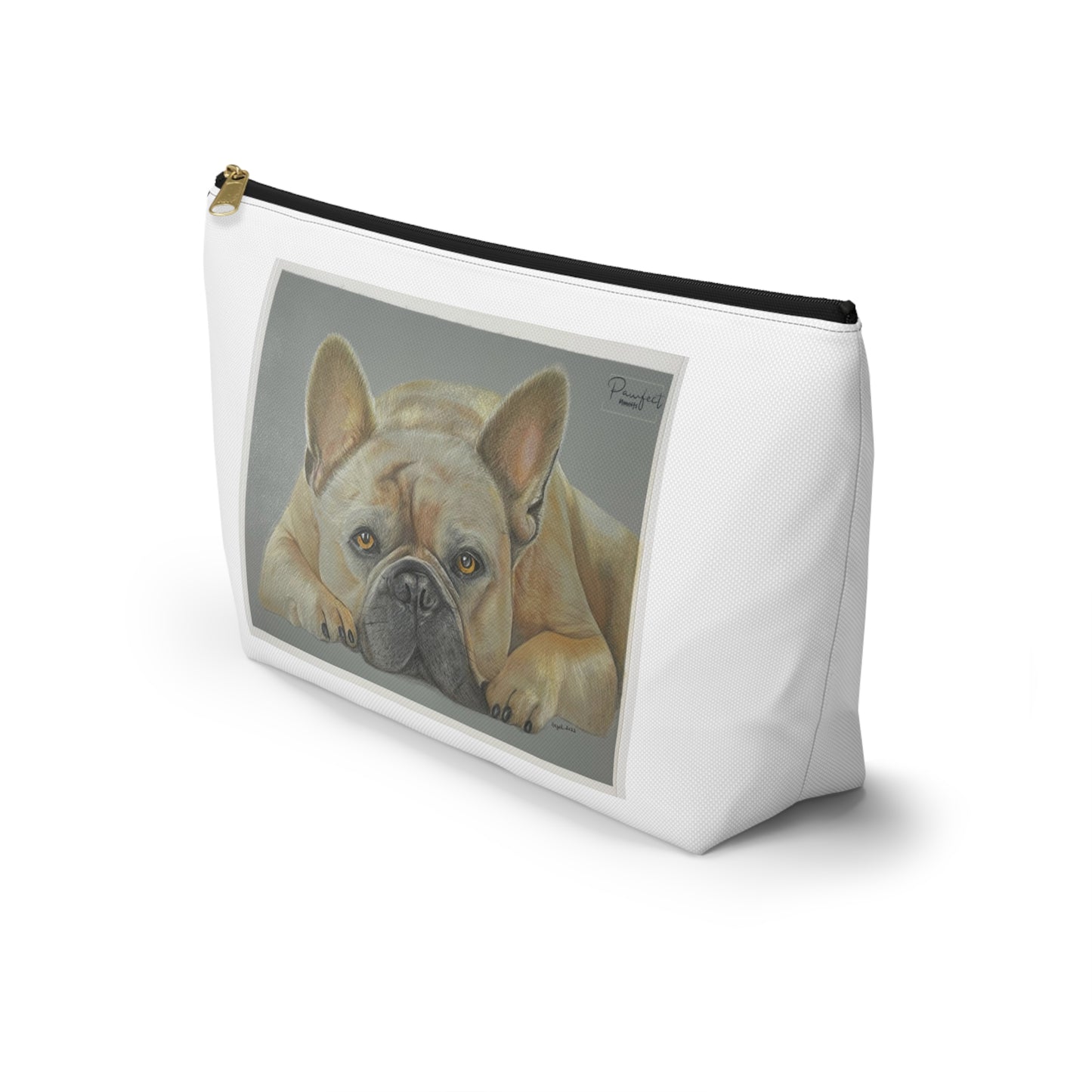 Pochette d'accessoires avec fond en T (Gris) - Bouledogue français