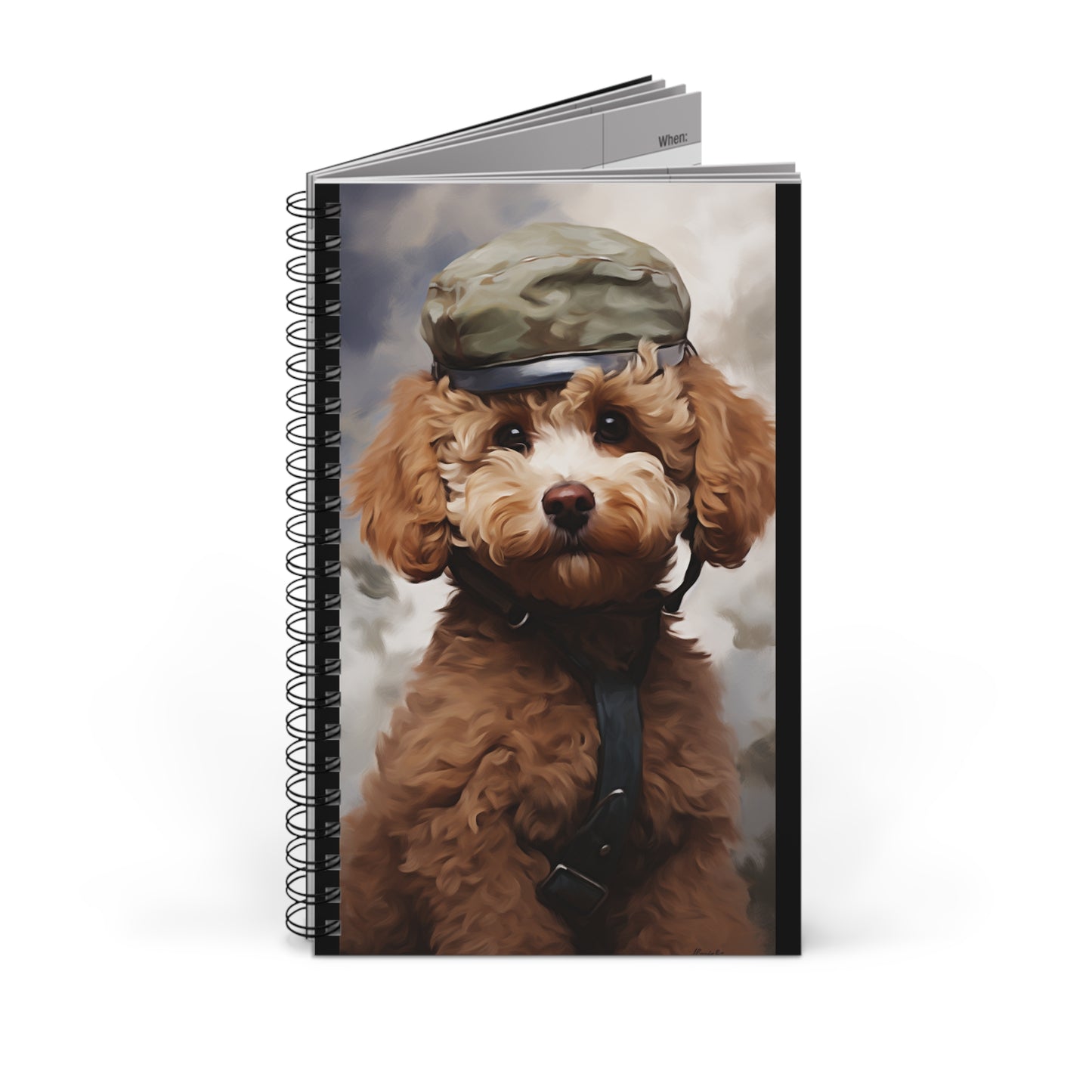 Army Dog Spiral Journal - Cute Poodle Design Notebook for Pet Lovers