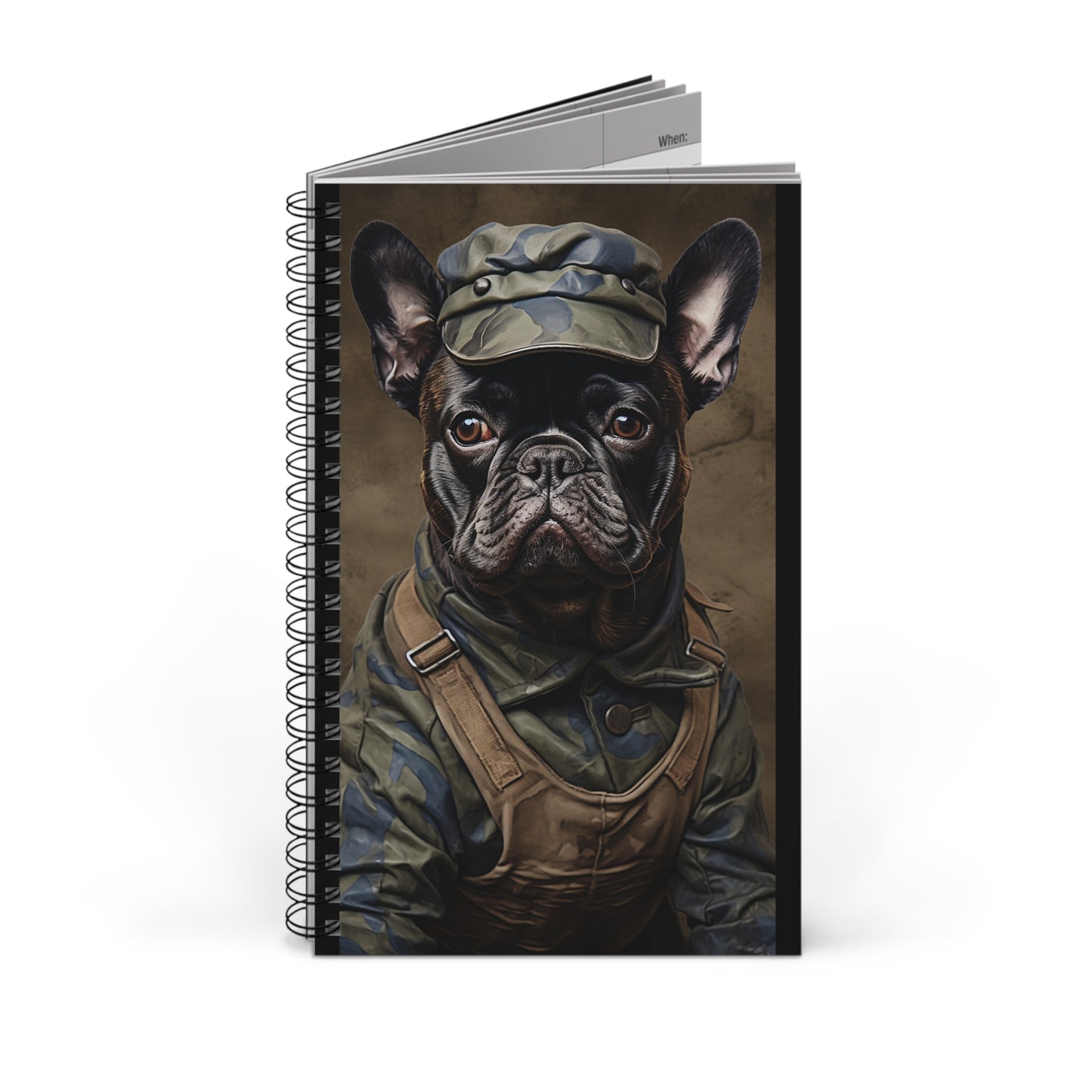 Army Dog Spiral Journal - Cute French Bulldog Design Notebook for Pet Lovers