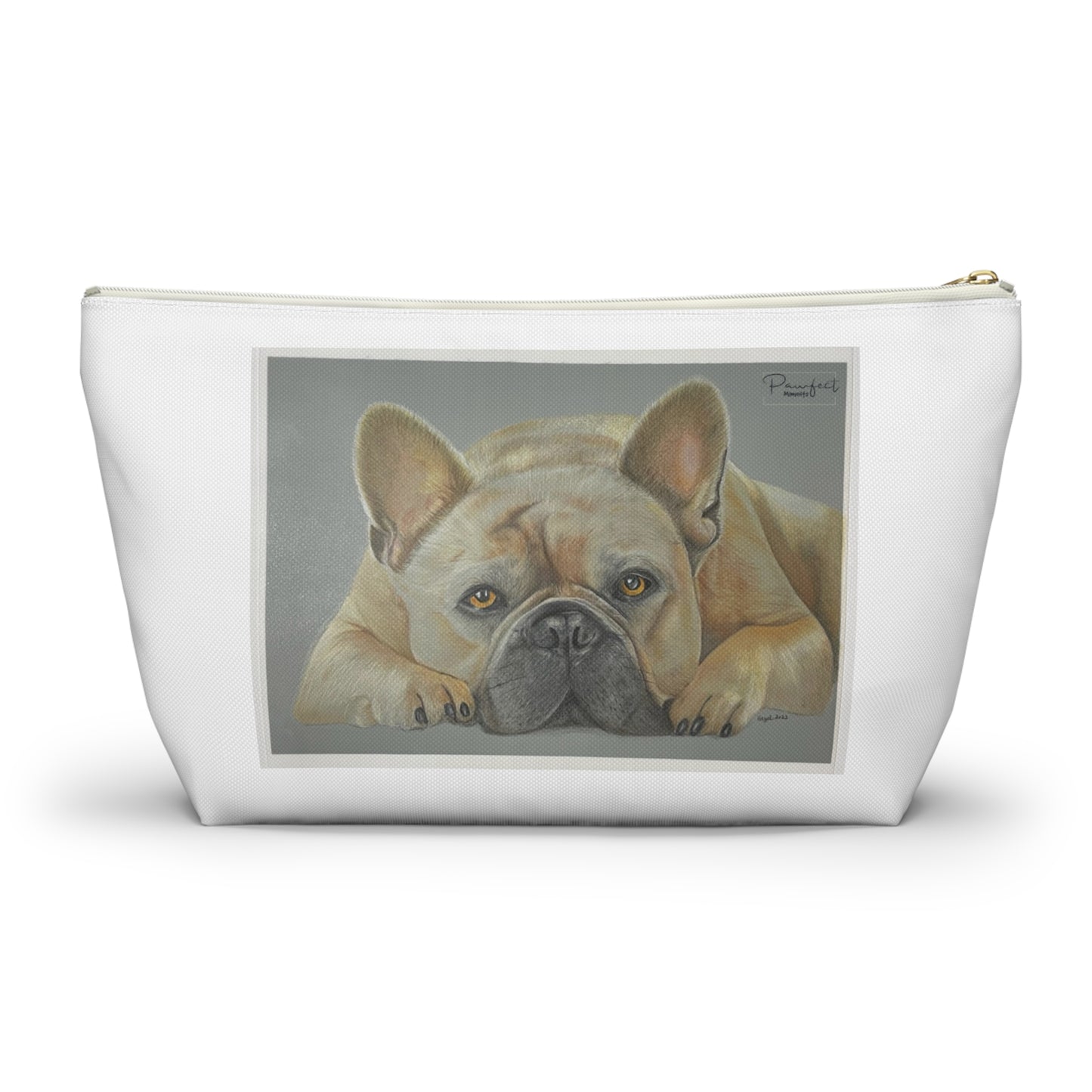 Pochette d'accessoires avec fond en T (Gris) - Bouledogue français