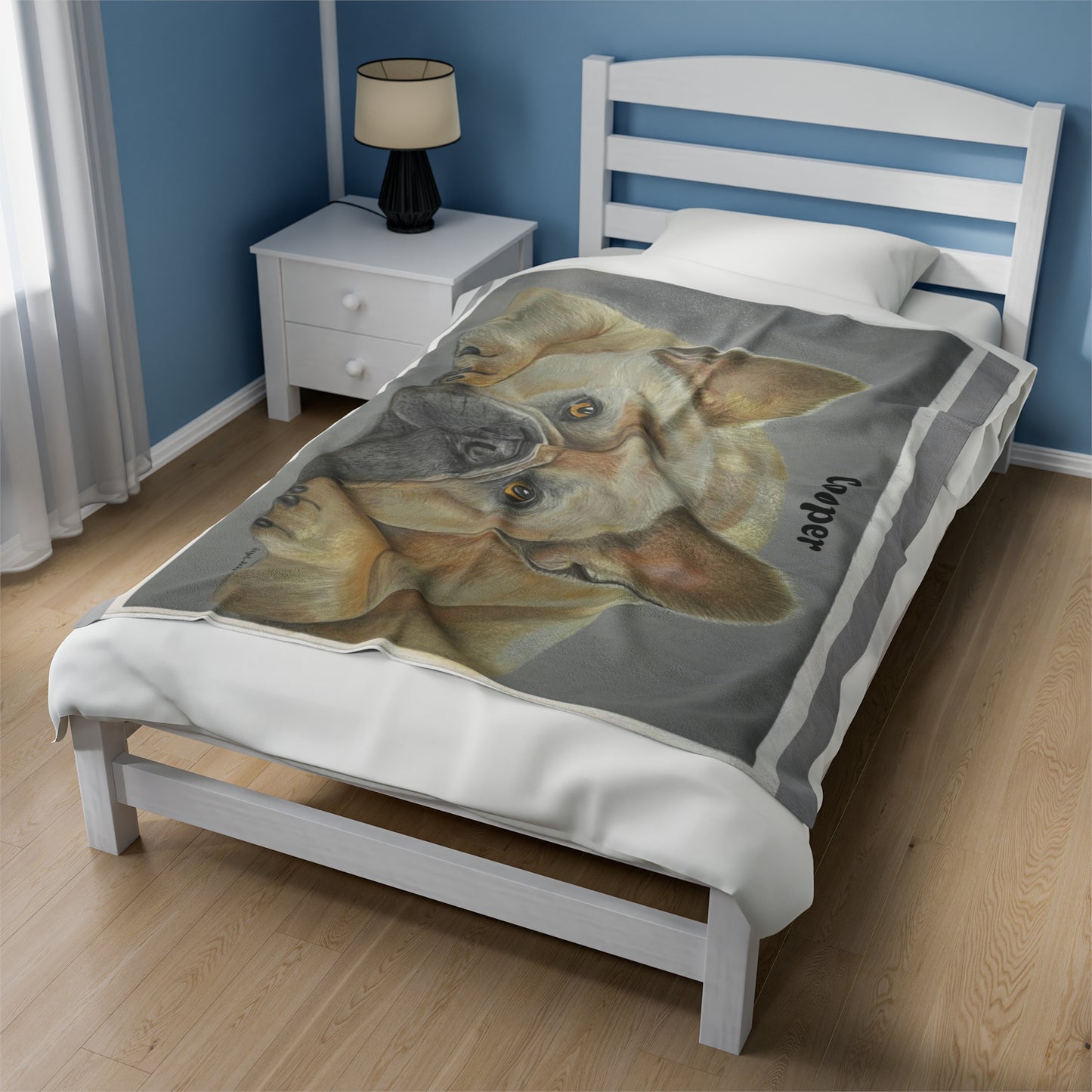 Cozy French Bulldog Velveteen Plush Blanket - Personalizable