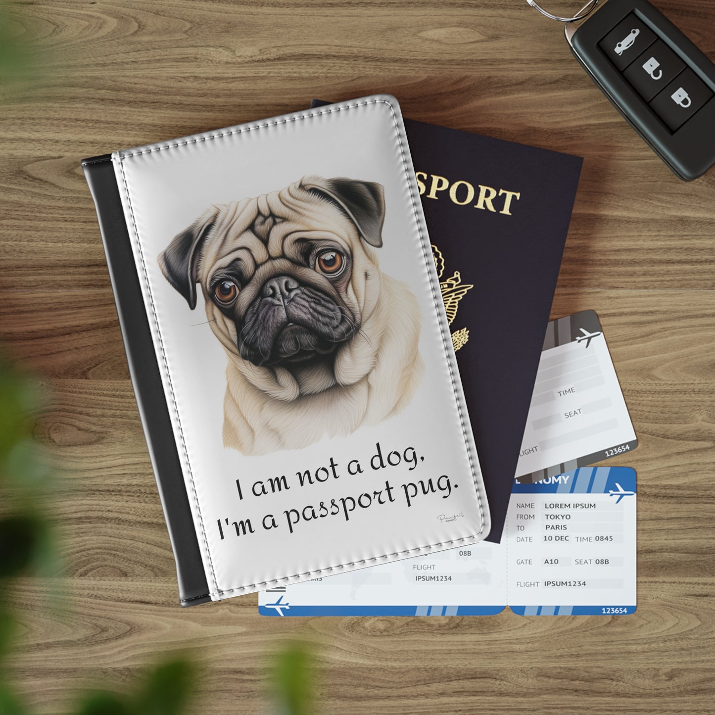 Pug RFID Blocking Passport Cover