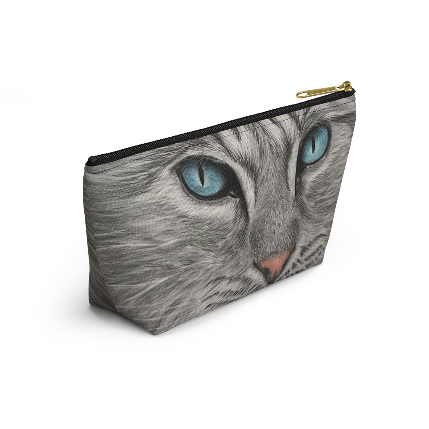 Grey Tabby Accessory Pouch with T-bottom