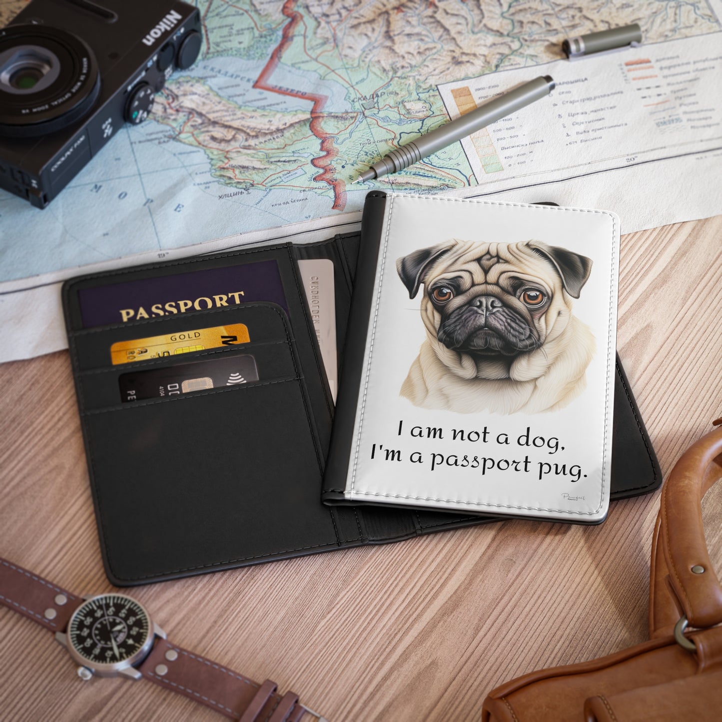Pug RFID Blocking Passport Cover