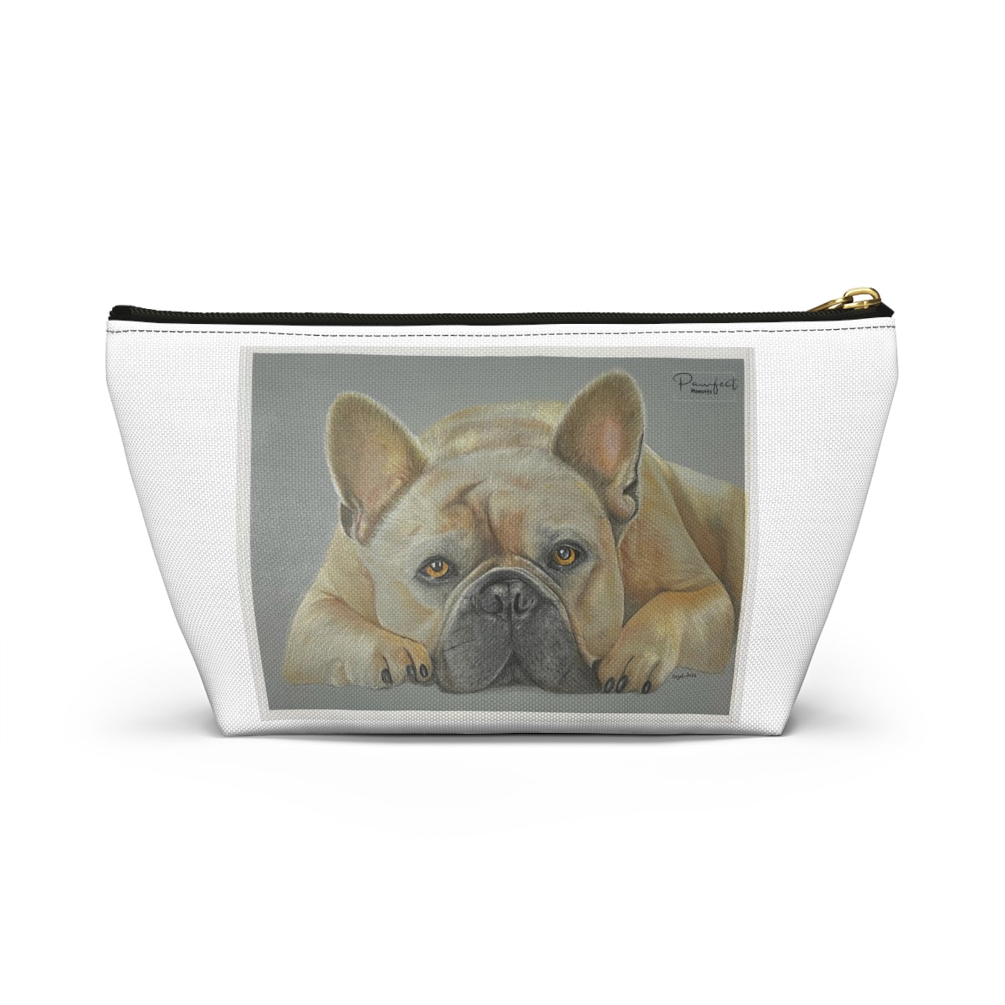 Pochette d'accessoires avec fond en T (Gris) - Bouledogue français