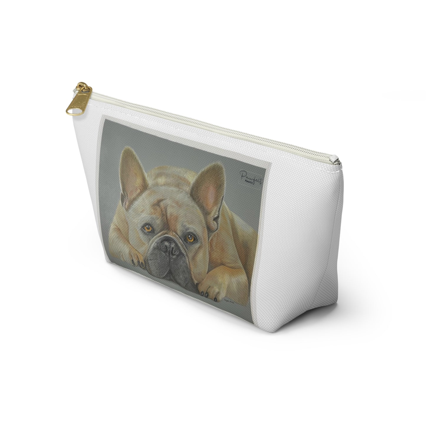 Pochette d'accessoires avec fond en T (Gris) - Bouledogue français