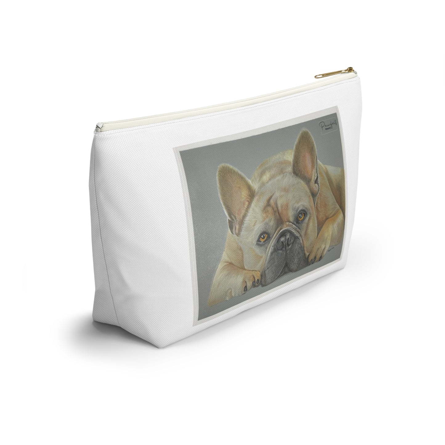 Pochette d'accessoires avec fond en T (Gris) - Bouledogue français