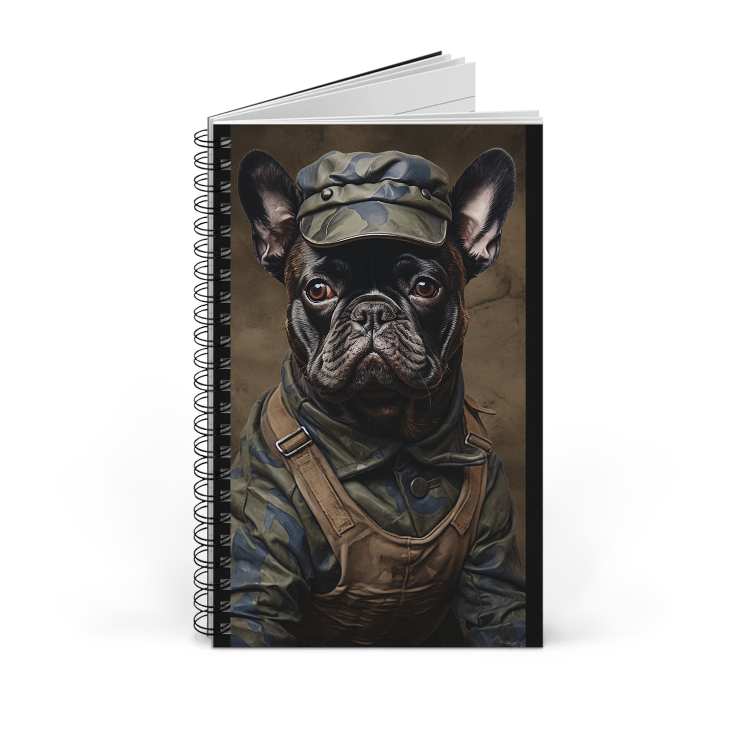 Army Dog Spiral Journal - Cute French Bulldog Design Notebook for Pet Lovers