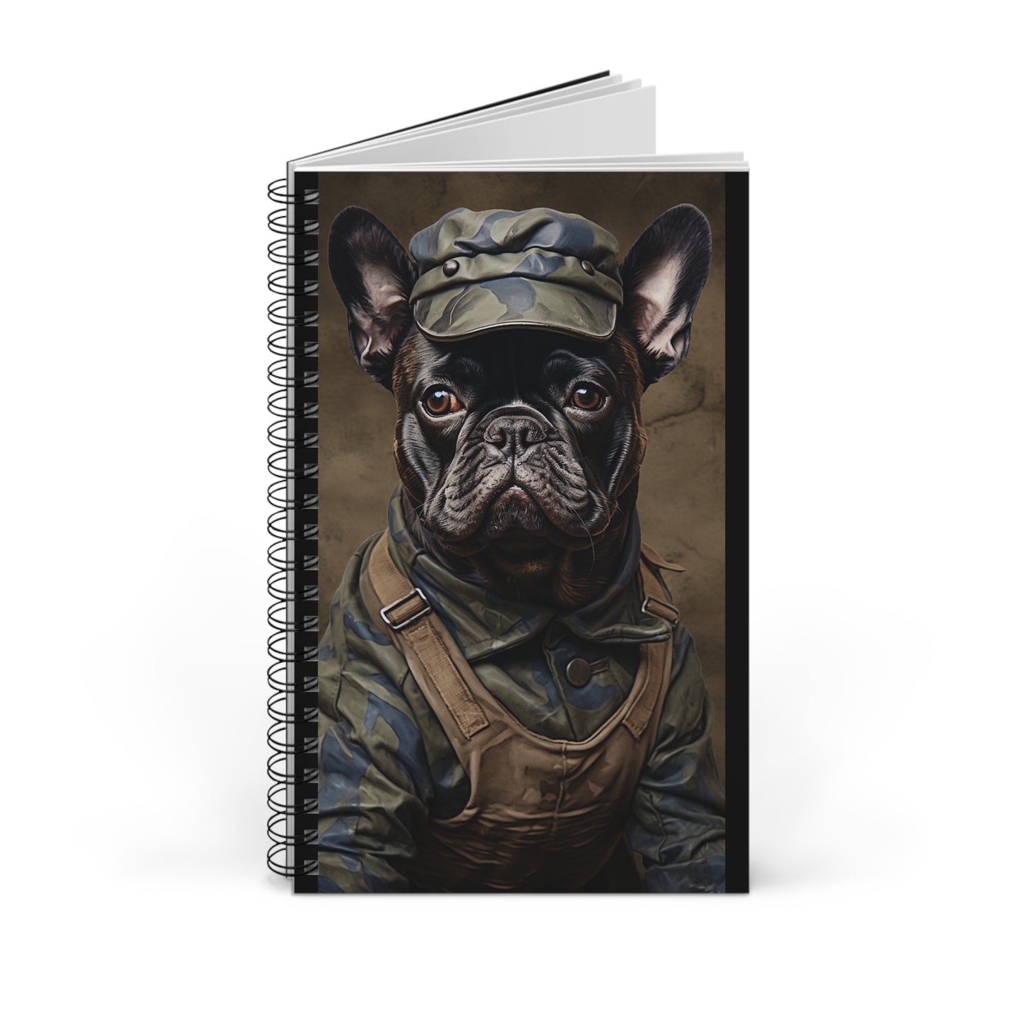 Army Dog Spiral Journal - Cute French Bulldog Design Notebook for Pet Lovers