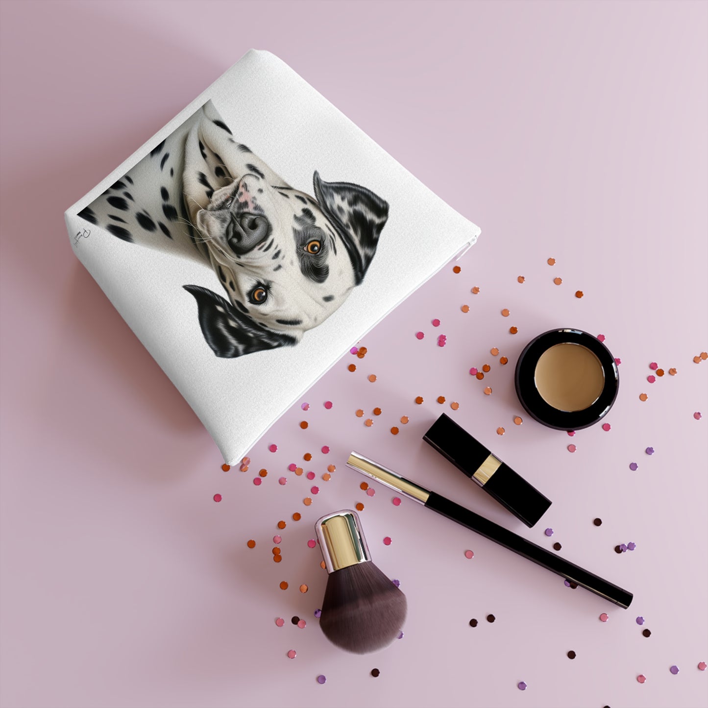 Trousse à Maquillage en Coton (Gris) - Bouledogue Français