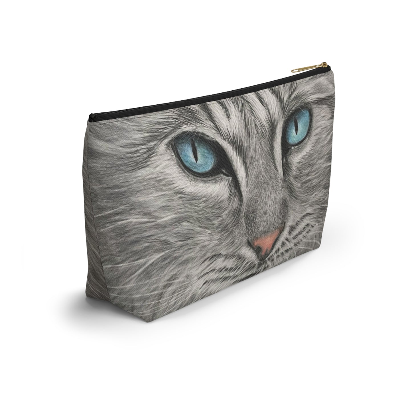 Grey Tabby Accessory Pouch with T-bottom