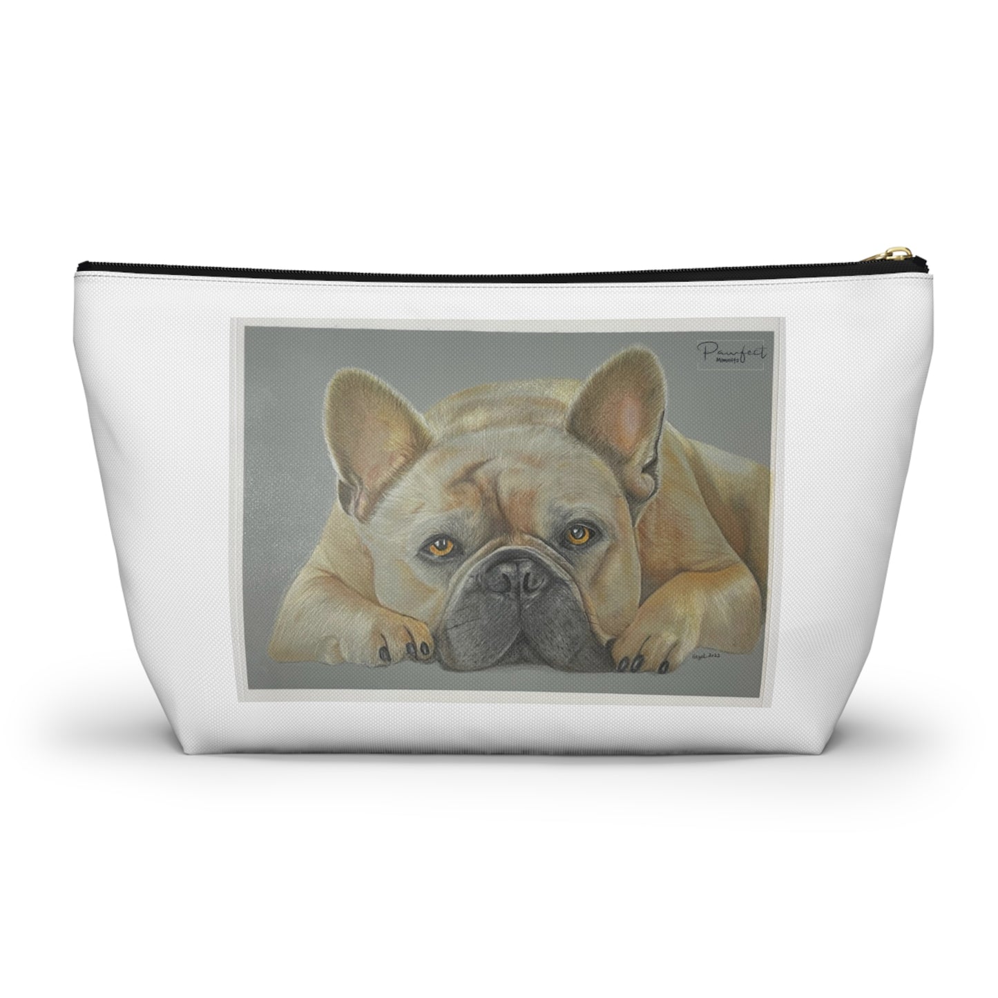 Pochette d'accessoires avec fond en T (Gris) - Bouledogue français