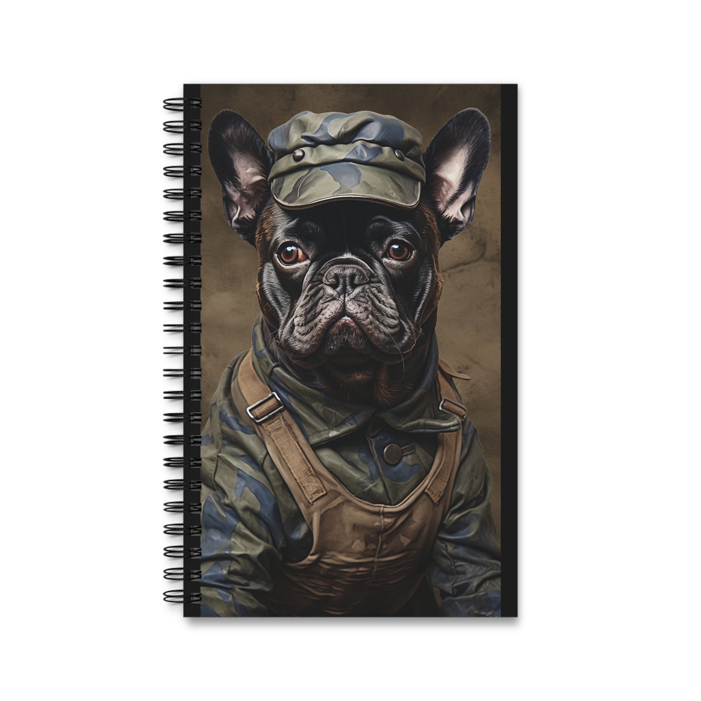 Army Dog Spiral Journal - Cute French Bulldog Design Notebook for Pet Lovers