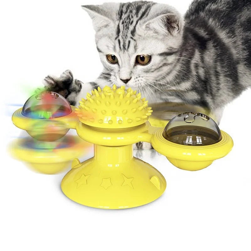 Interactive Light-up Spinning Cat Toy