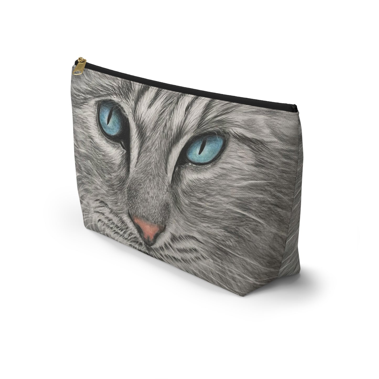 Grey Tabby Accessory Pouch with T-bottom