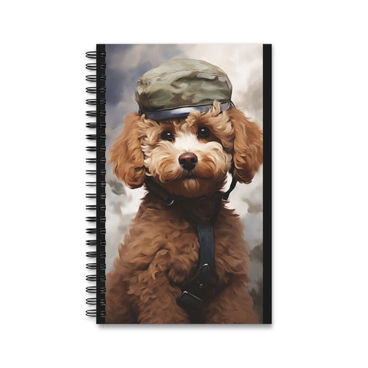 Army Dog Spiral Journal - Cute Poodle Design Notebook for Pet Lovers