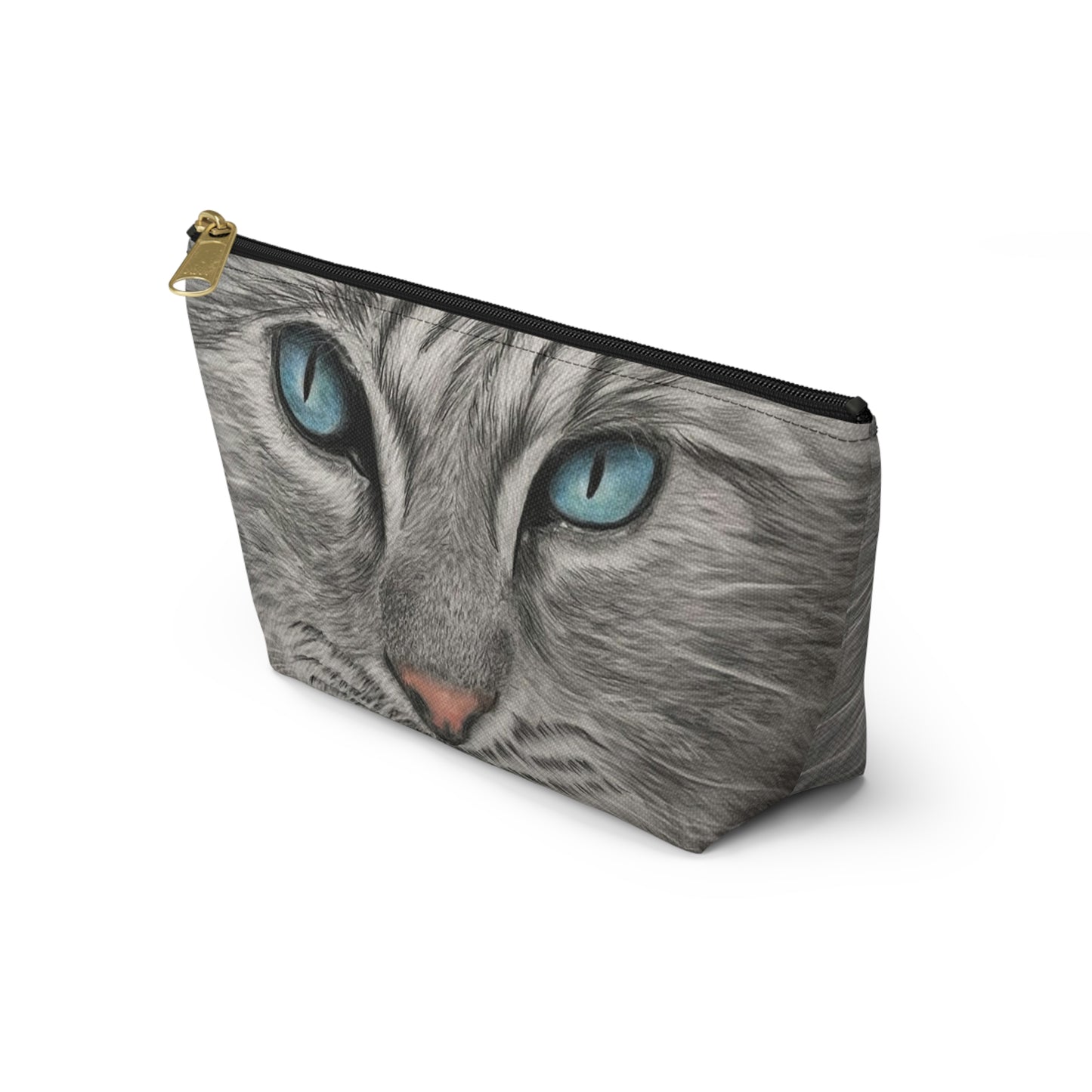 Grey Tabby Accessory Pouch with T-bottom
