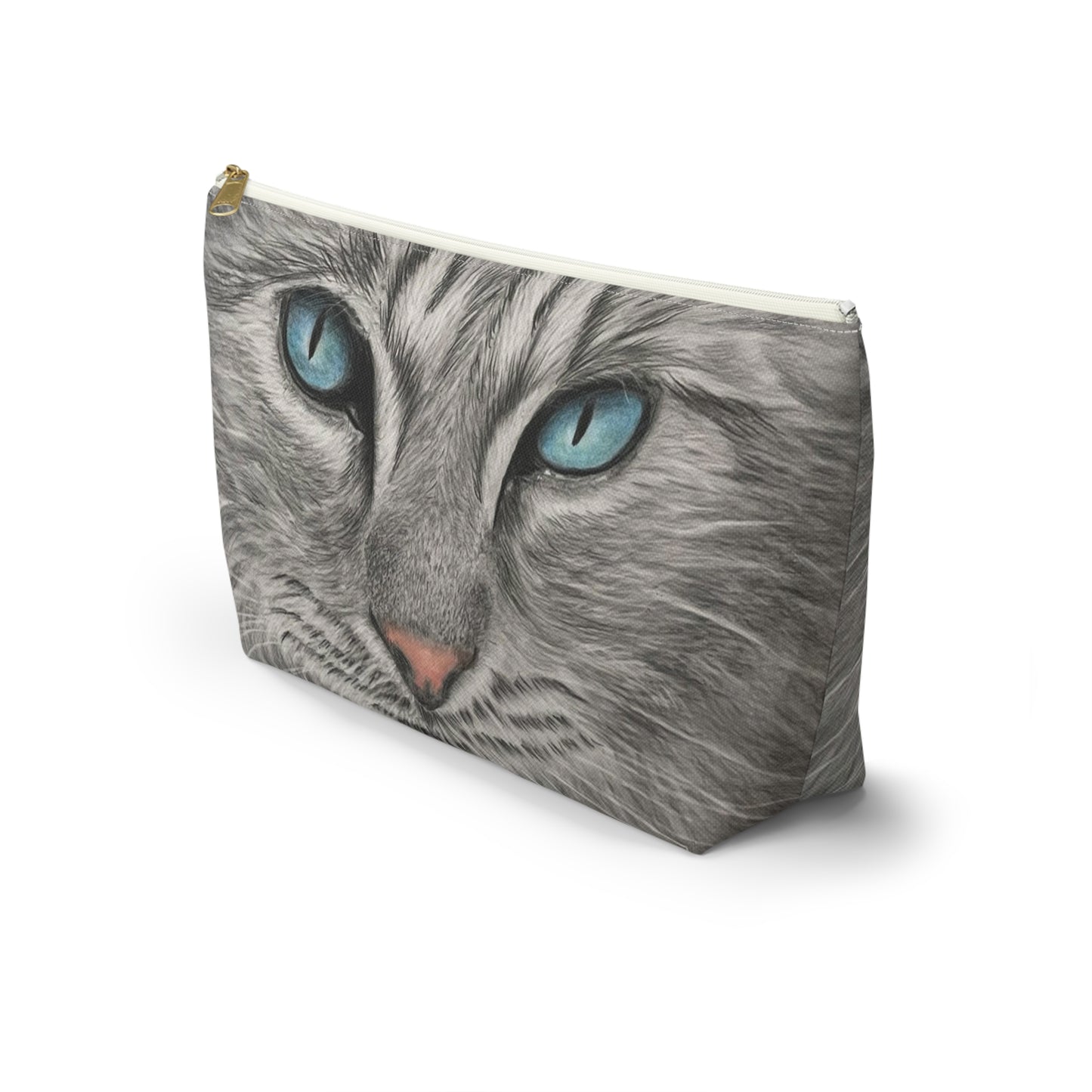 Grey Tabby Accessory Pouch with T-bottom