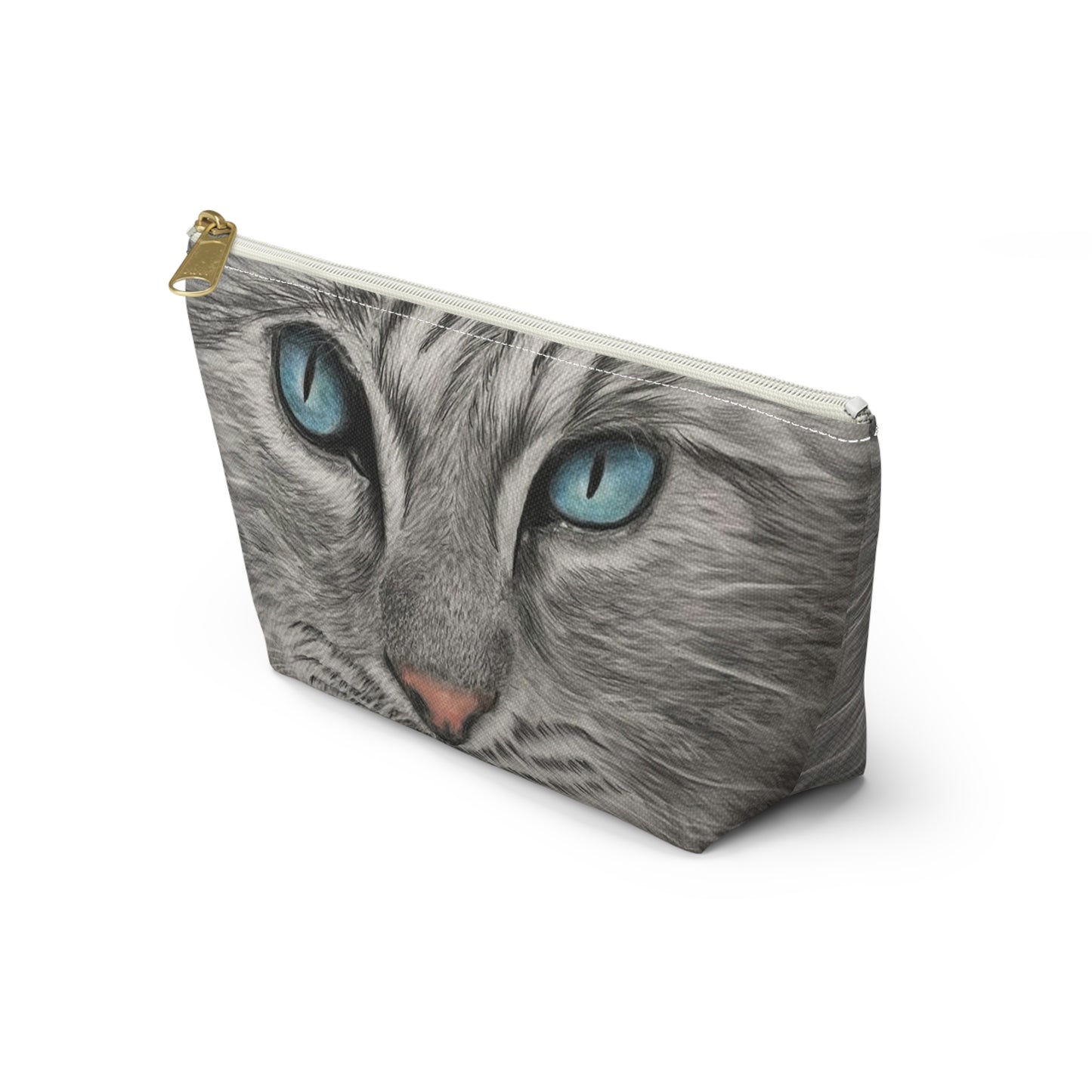 Grey Tabby Accessory Pouch with T-bottom
