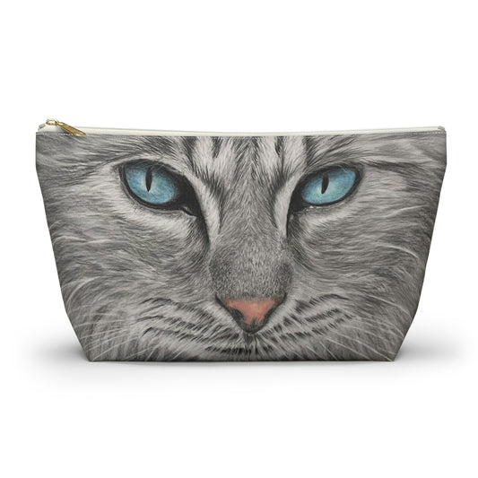 Grey Tabby Accessory Pouch with T-bottom