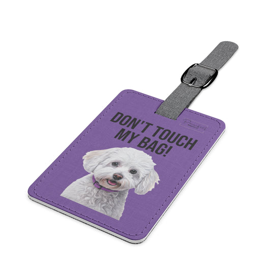 Bichon Frisé Saffiano Polyester Luggage Tag (scratch- and water-resistant)