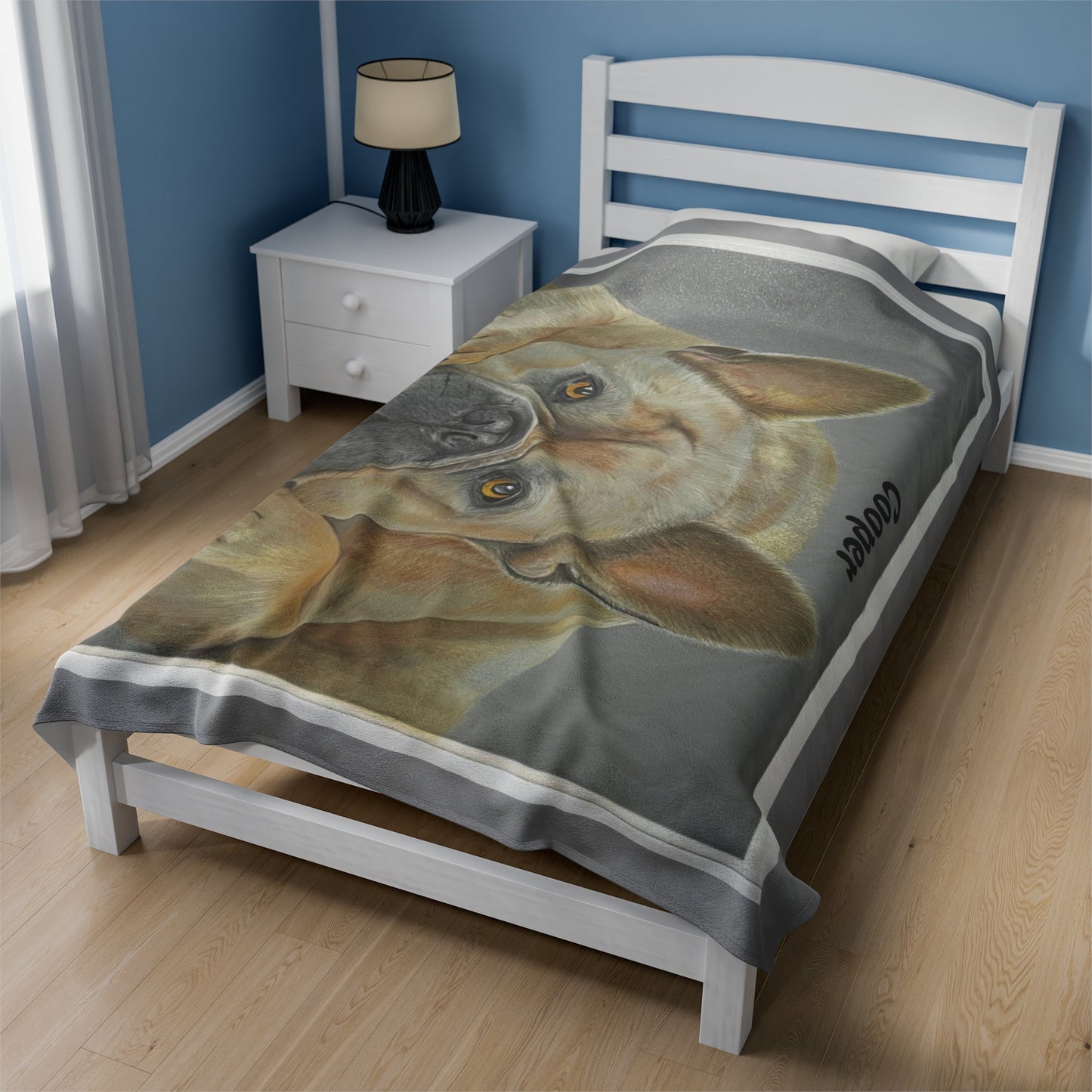 Cozy French Bulldog Velveteen Plush Blanket - Personalizable