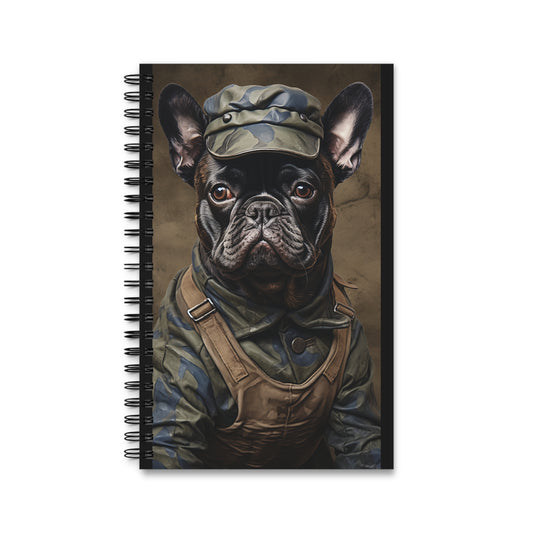 Army Dog Spiral Journal - Cute French Bulldog Design Notebook for Pet Lovers