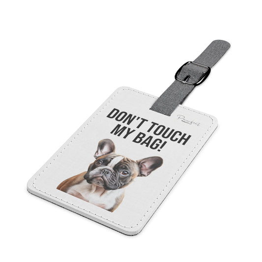 French Bulldog Saffiano Polyester Luggage Tag (scratch- and water-resistant)