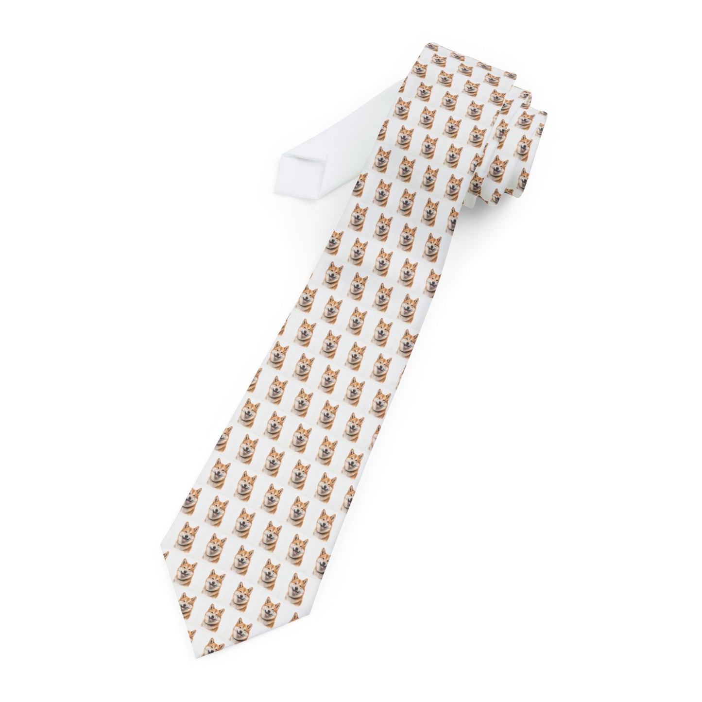 Stylish Shiba Inu Print Necktie - Perfect Gift for Animal Lovers - Personalizable