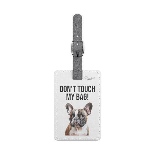French Bulldog Saffiano Polyester Luggage Tag (scratch- and water-resistant)