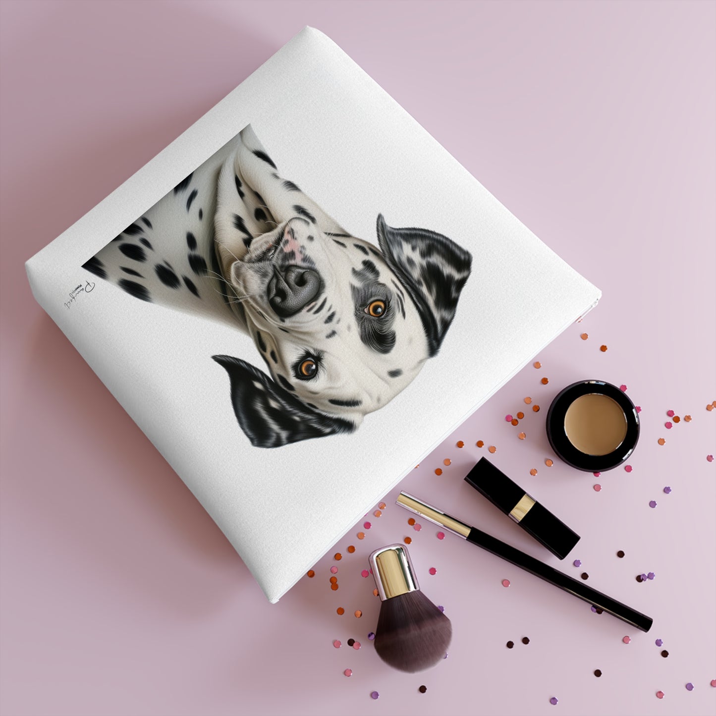 Trousse à Maquillage en Coton (Gris) - Bouledogue Français
