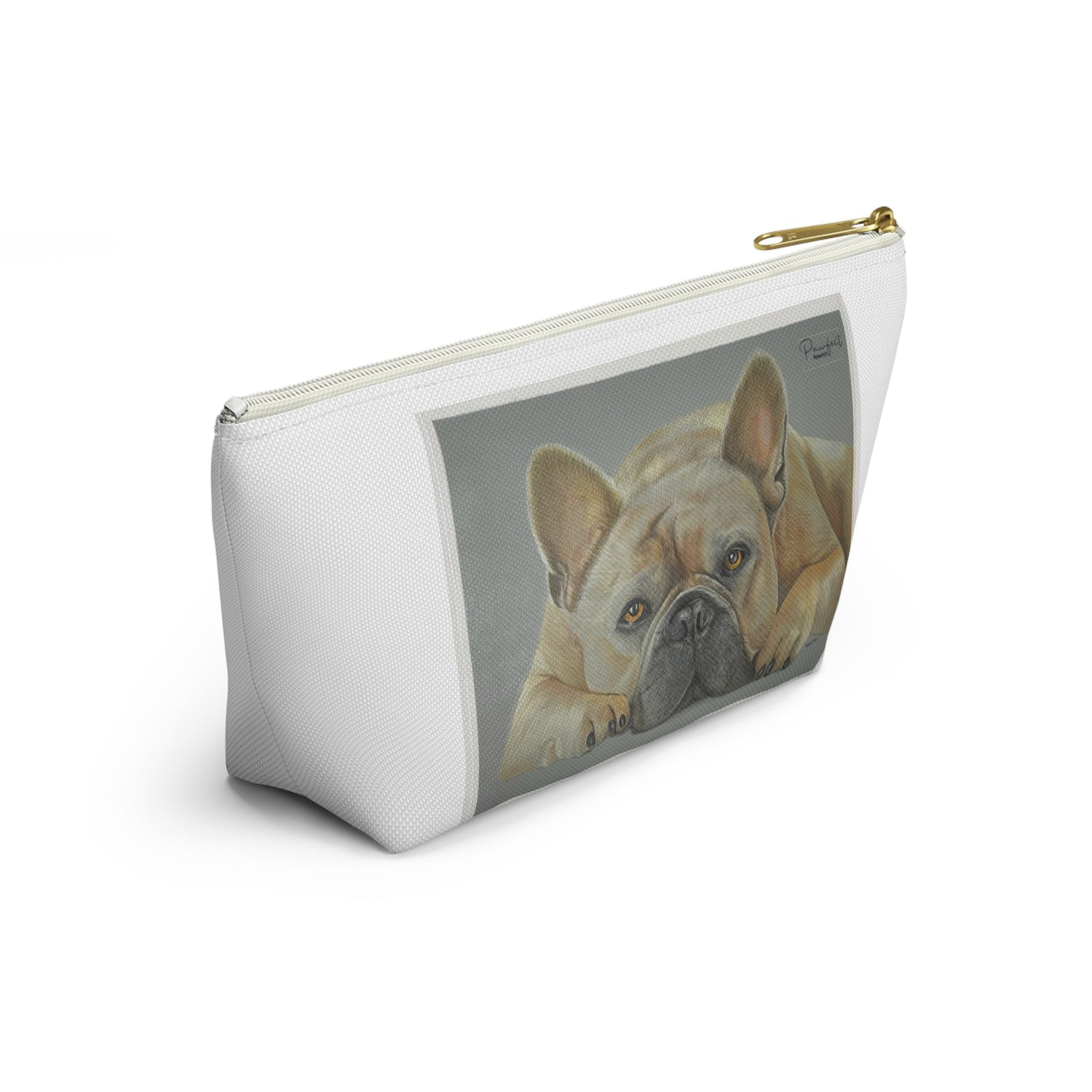 Pochette d'accessoires avec fond en T (Gris) - Bouledogue français
