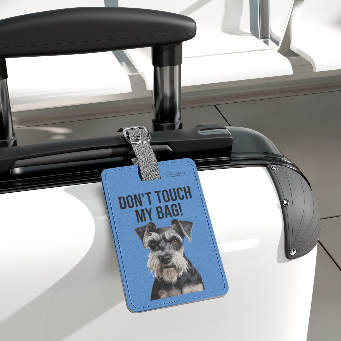 Schnauzer Saffiano Polyester Luggage Tag (scratch- and water-resistant)