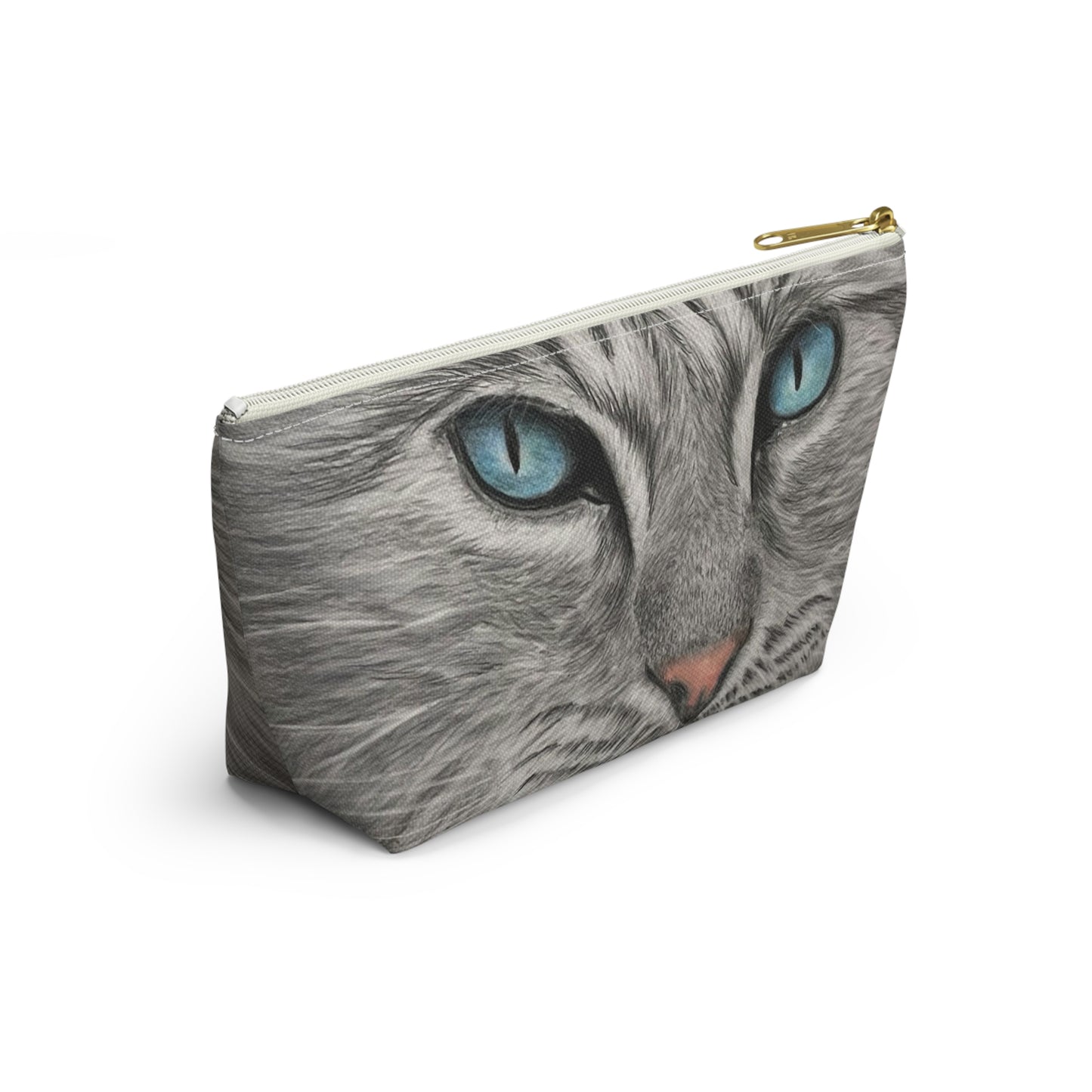 Grey Tabby Accessory Pouch with T-bottom